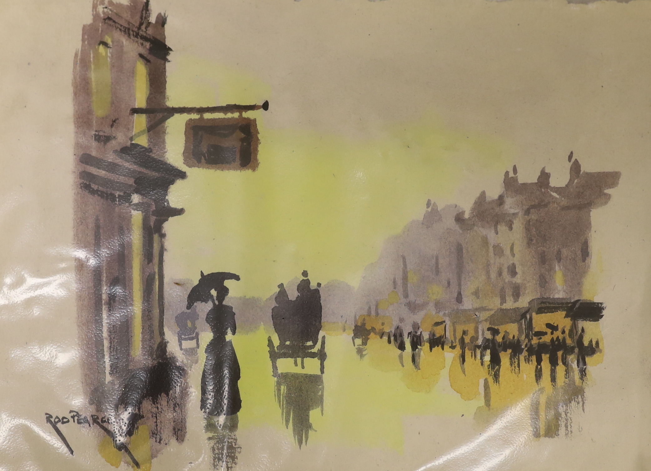 Rod Pearce (b.1942), three watercolours, Street scenes, signed, 21 x 30cm, unframed